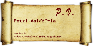 Petzl Valéria névjegykártya
